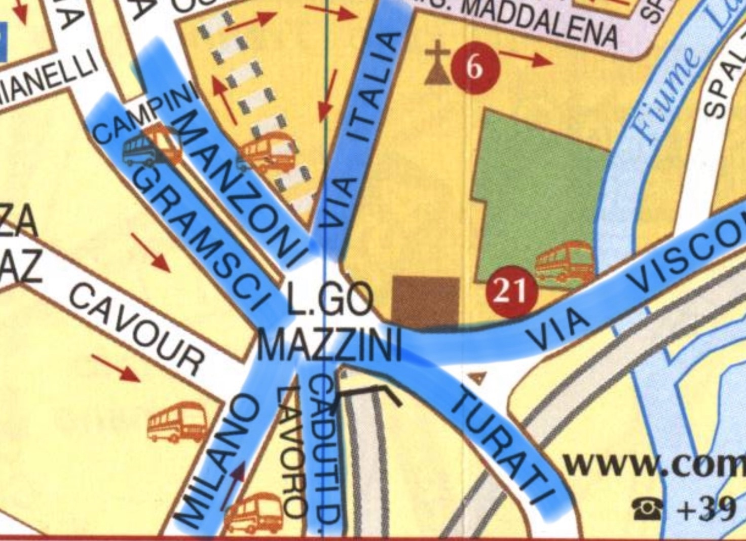 Confluenze Largo Mazzini (elenco strade)